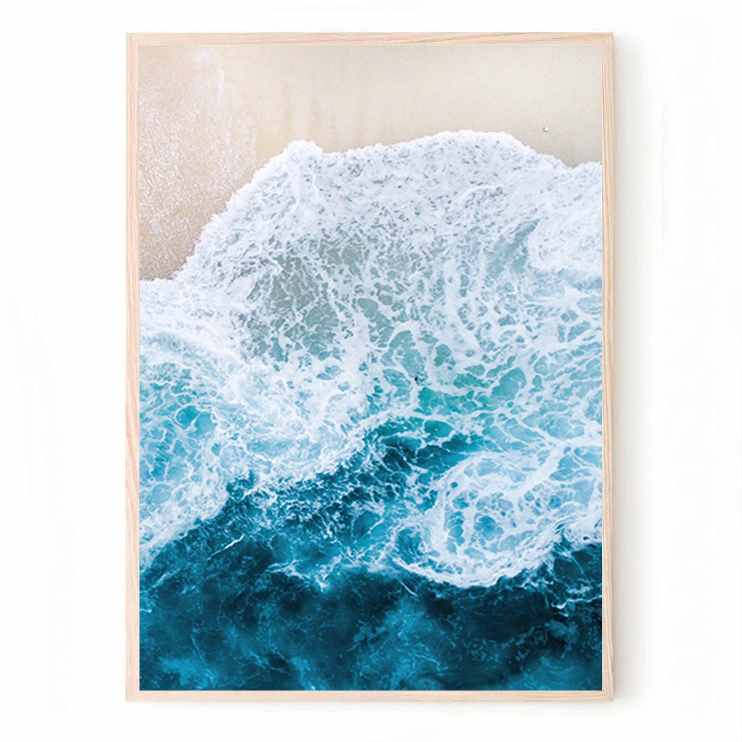 Coastal 3 Piece Wall Art with Ocean Beach | Aerial photo of Ocean Wave