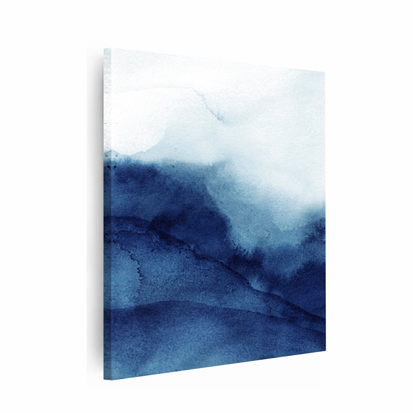 Blue Ocean Wave Triptych Art | Abstract Watercolor Navy Blue Wall Decor