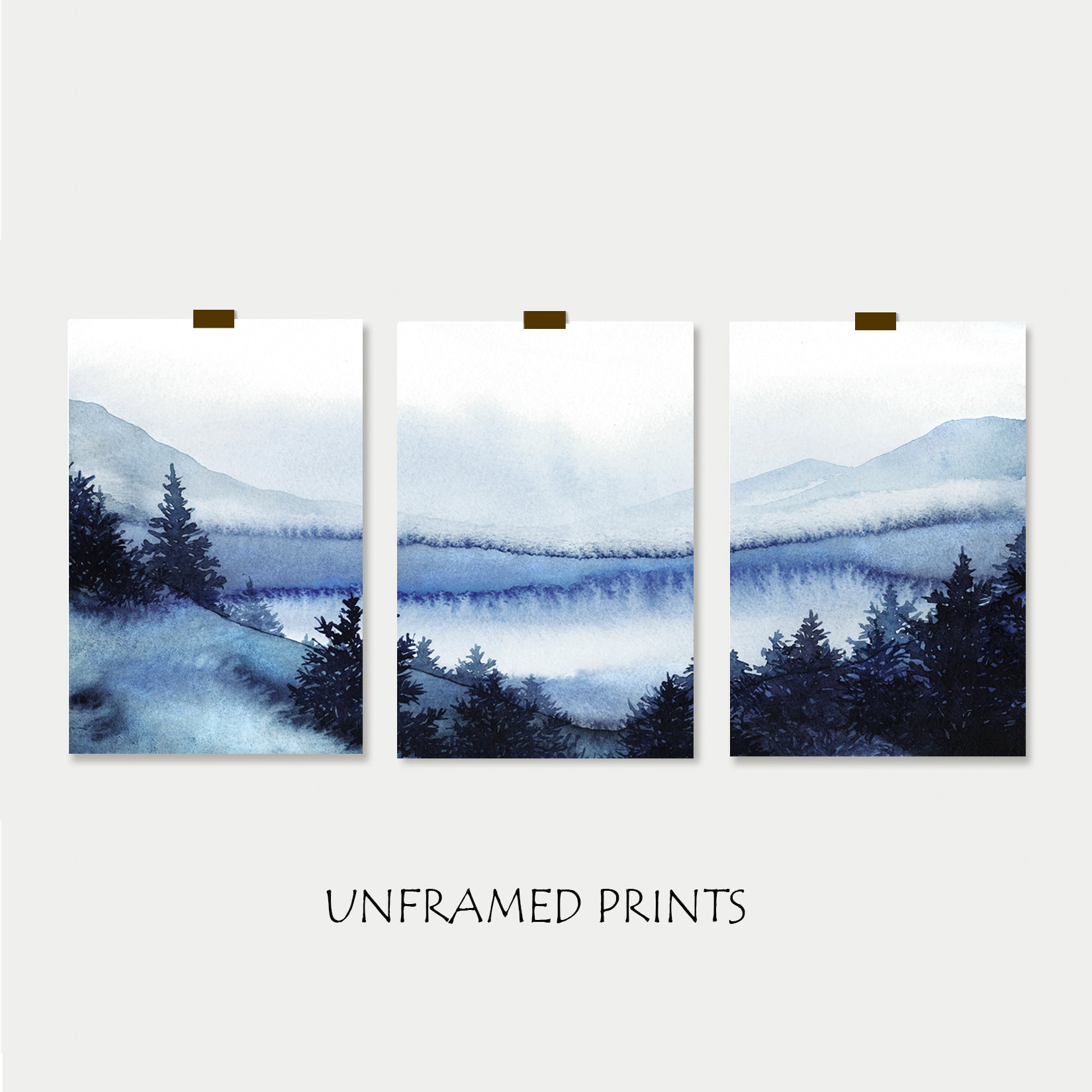Watercolor unframed prints.