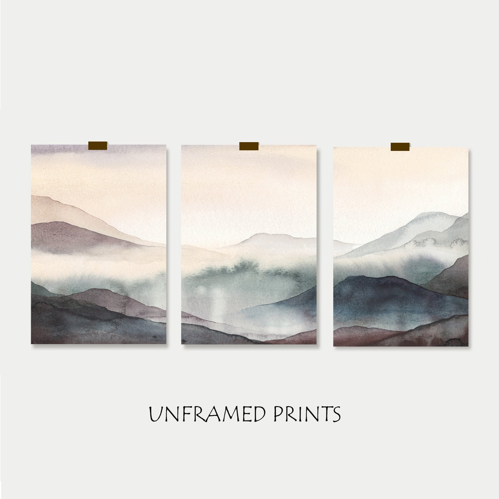 Watercolor landscape unframed prints.