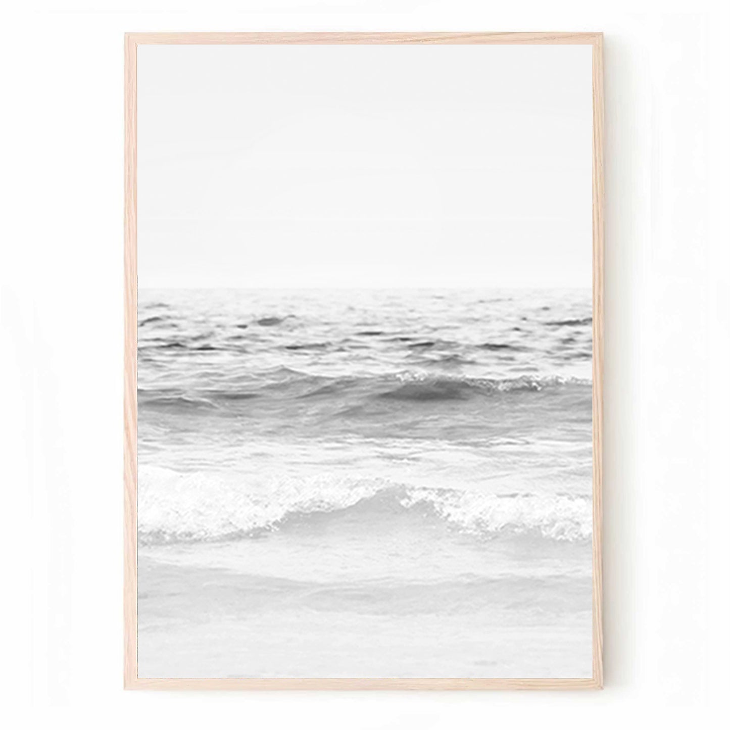 Black and White Ocean 3 Piece Wall Art | Coastal Landscapes Triptych