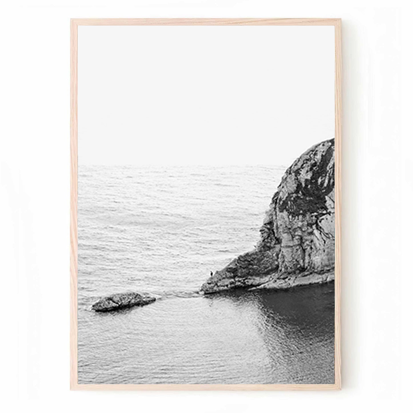 Black and White Ocean 3 Piece Wall Art | Coastal Landscapes Triptych