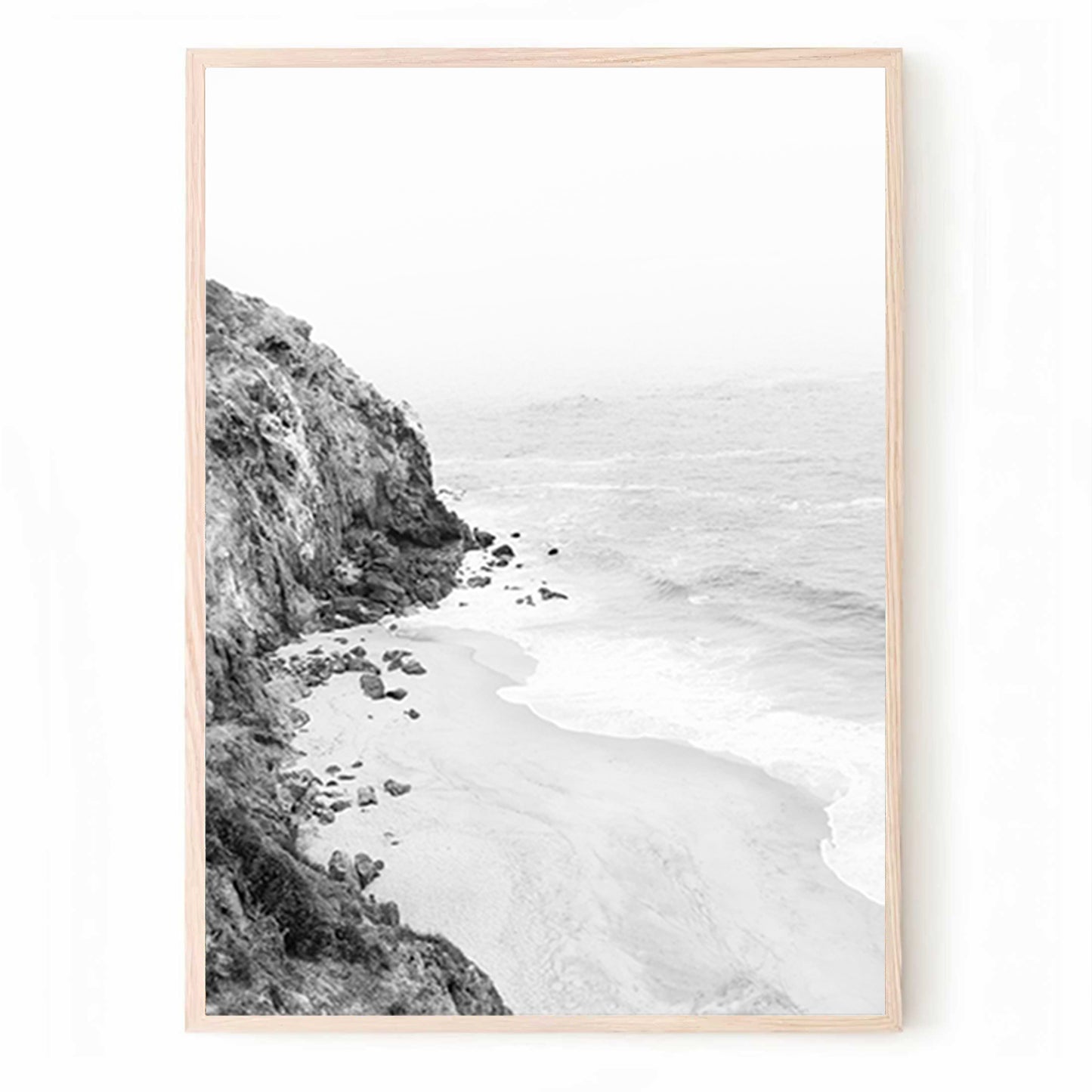 California Coastal Landscapes 3 Piece Wall Art in Black & White Colors