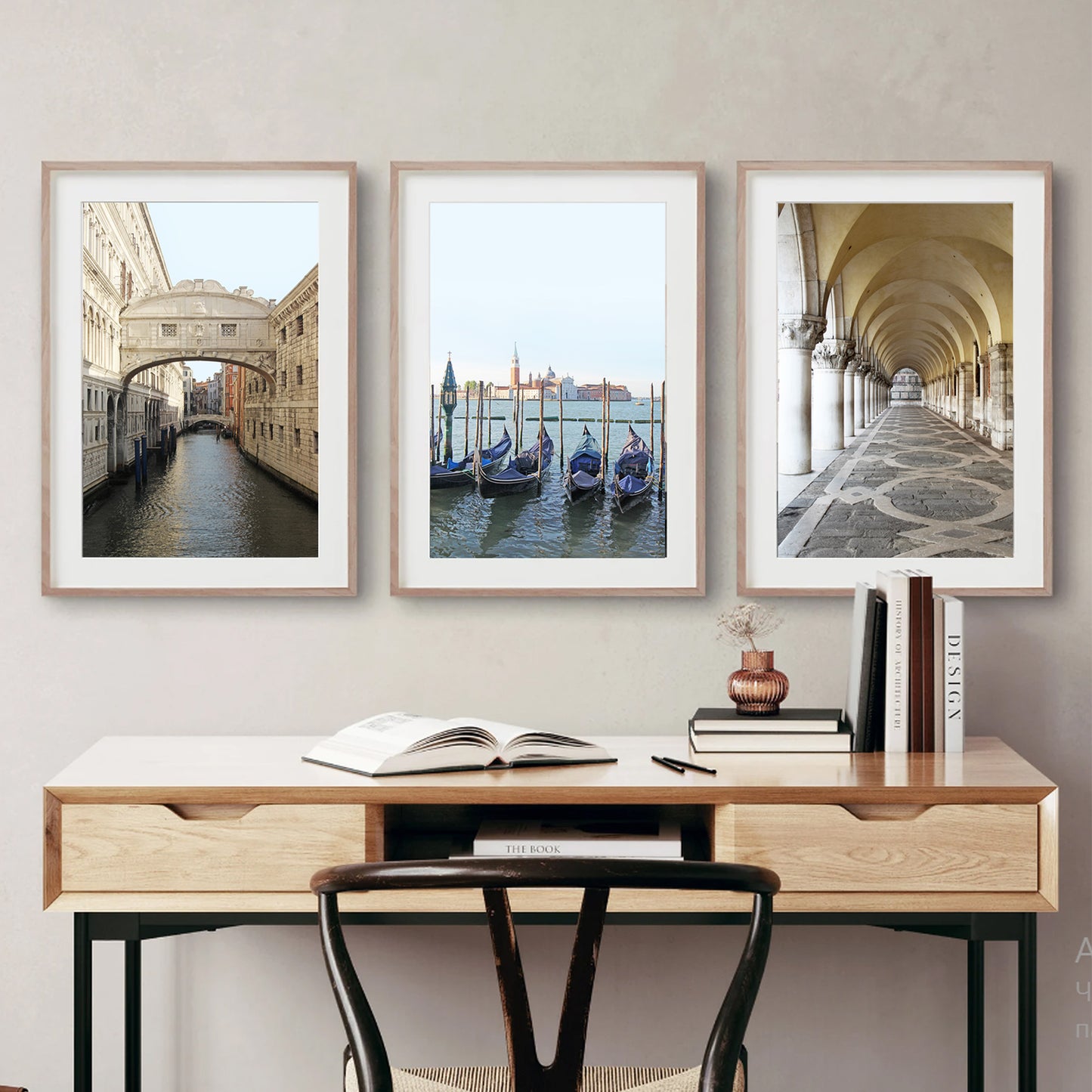 Wandkunst Venedig Italien | Venezia-Druckset, 3-teiliges Leinwand-Wandbild