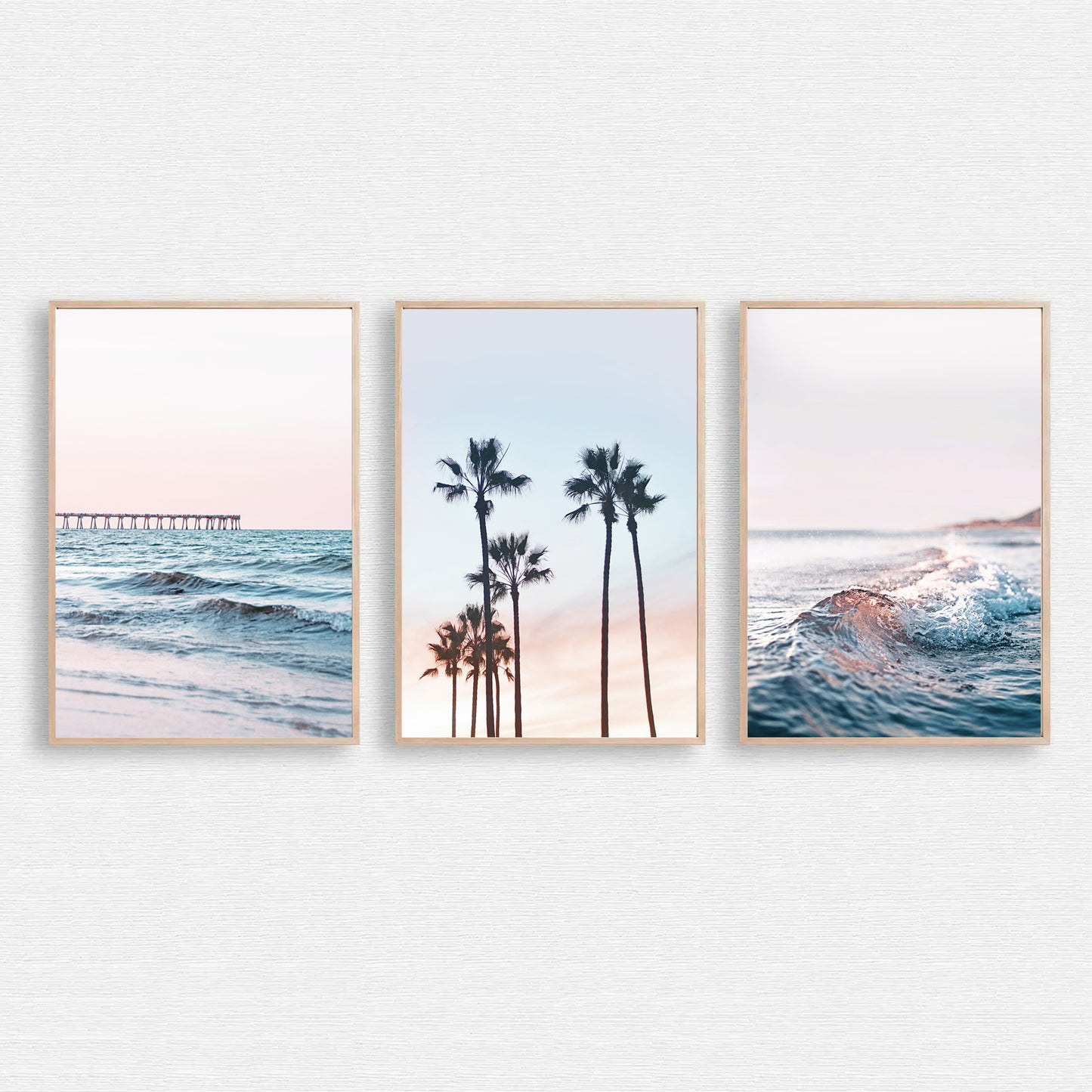 California coastal landscapes triptych.