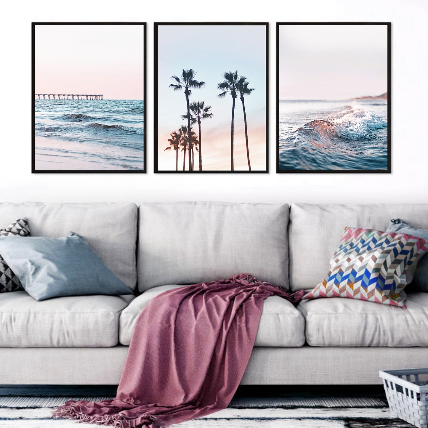 Ocean sunrise wall decor.