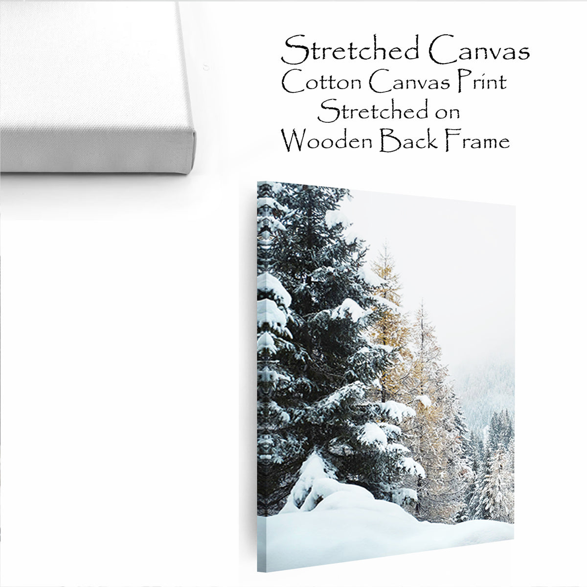 Bison in Snowy Forest Wall Art Set | Winter Nature Canvas Triptych Art