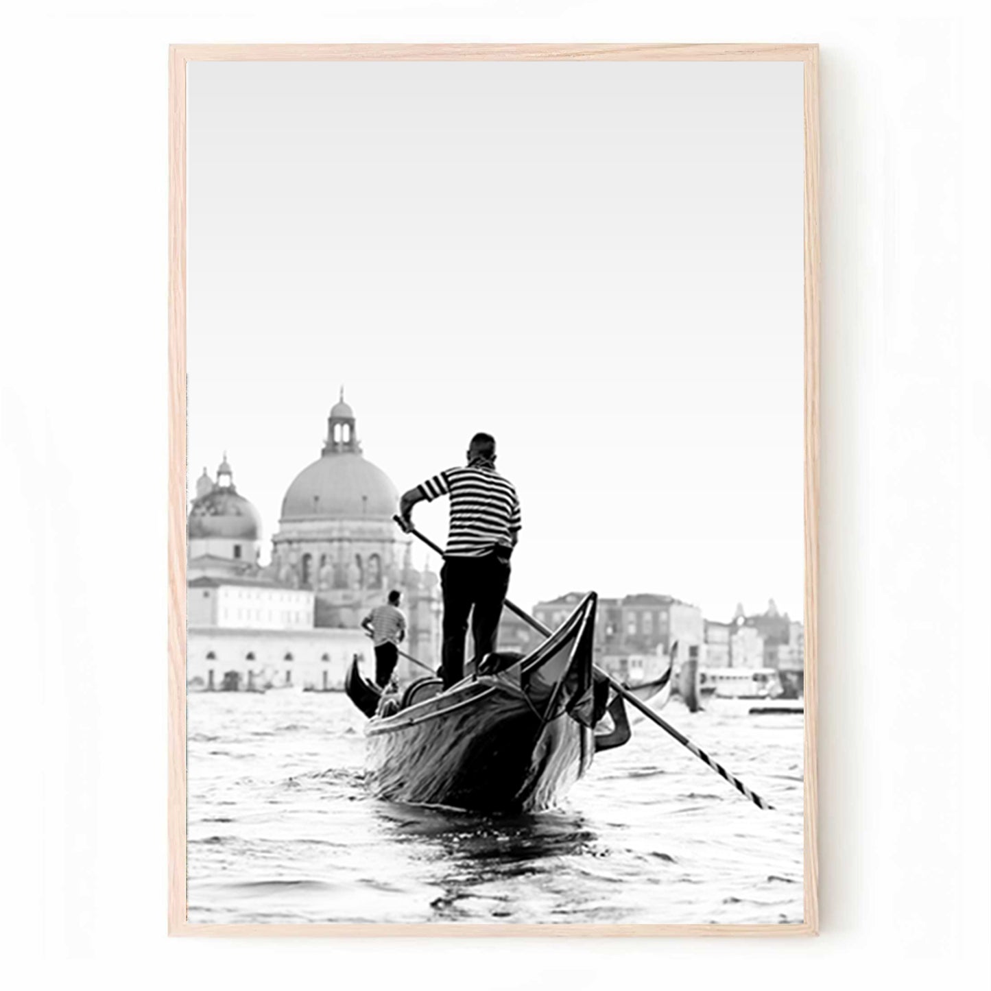 Venice Black & White Triptych with Gondola, Bridge of Sighs and Lagoon