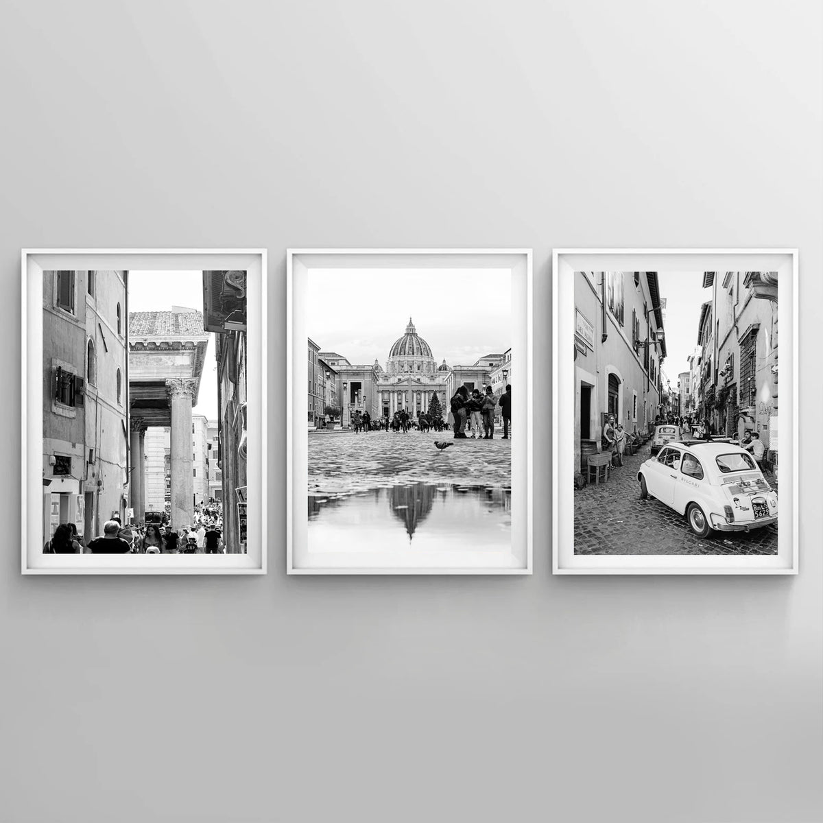 3 piece wall art with Italy life scenes.