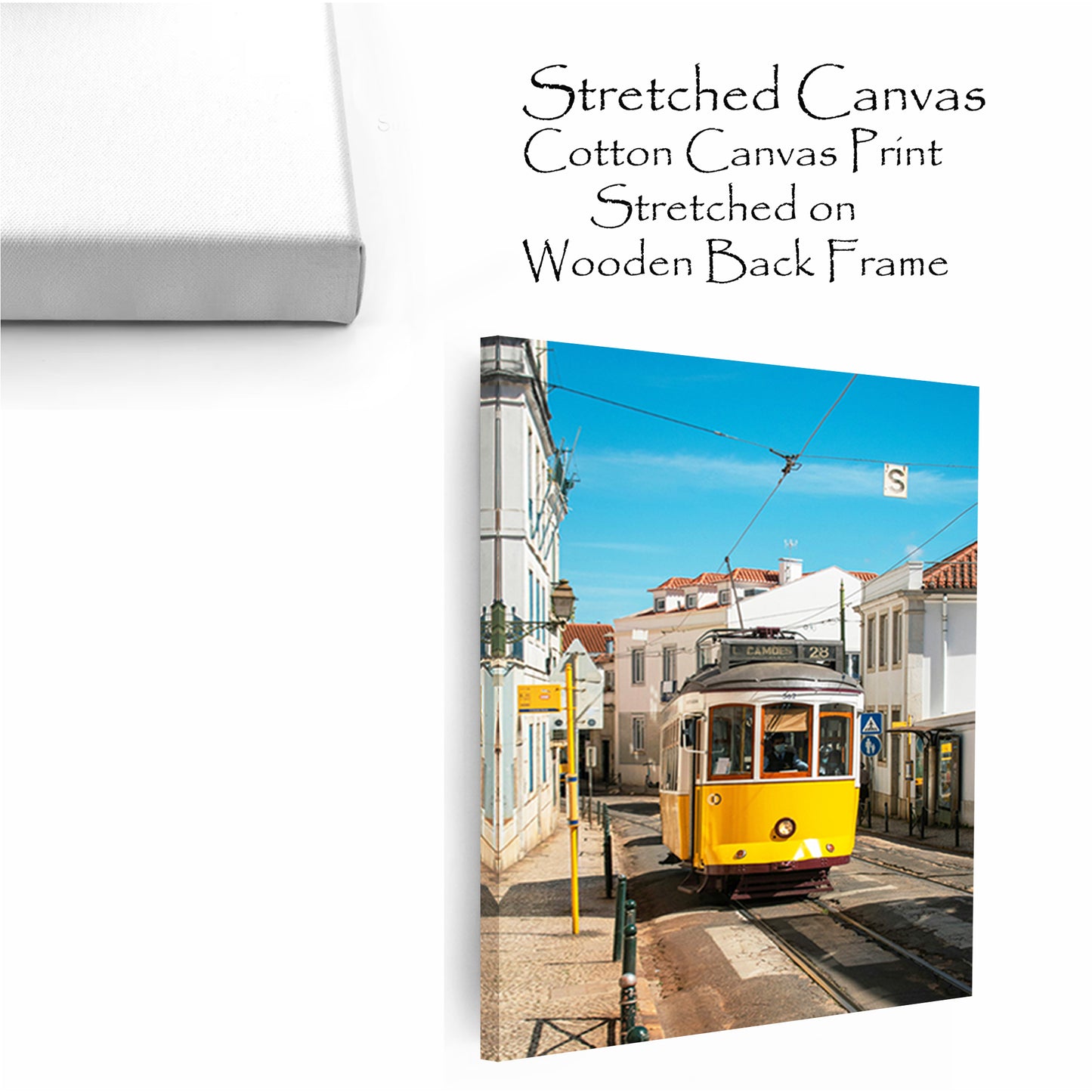 Yellow tram canvas print.