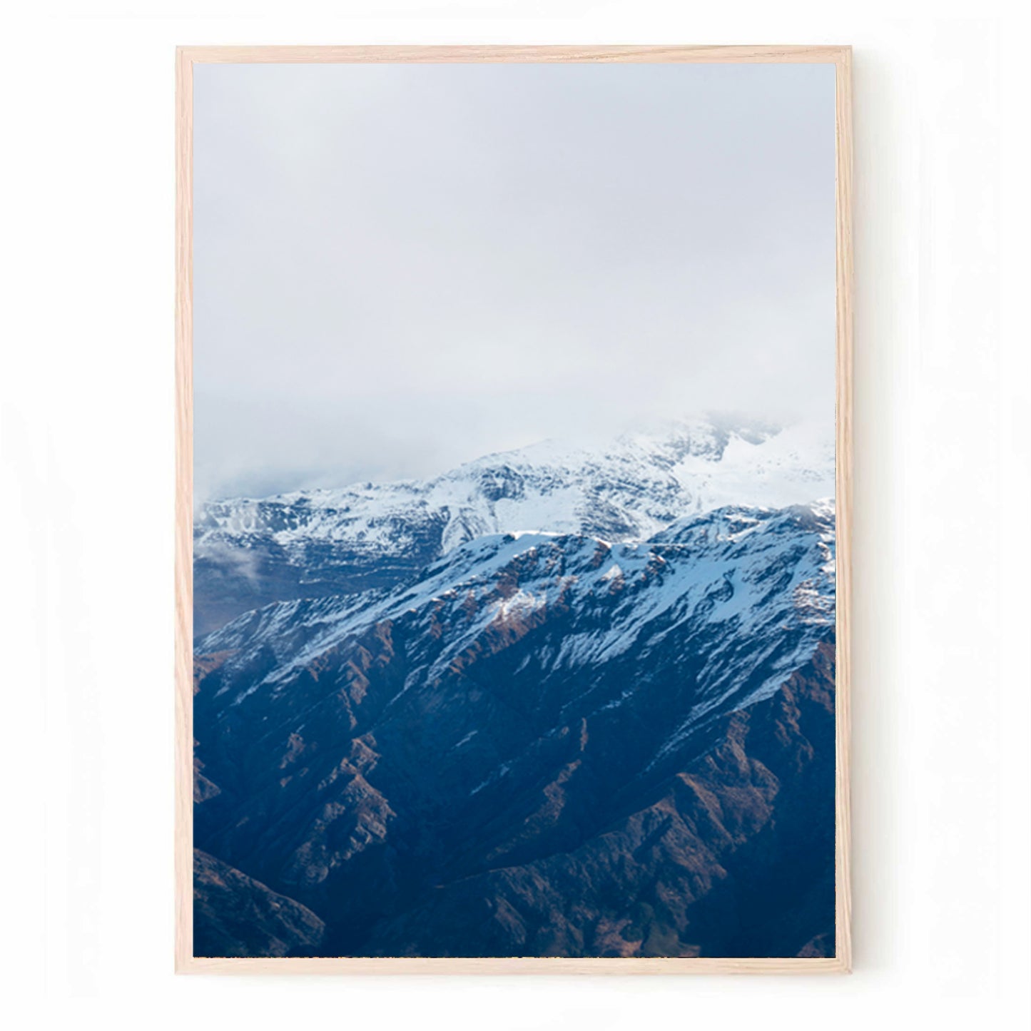 New Zealand Landscape with Snowy Mountain Wall Art | Blue Mountain Set