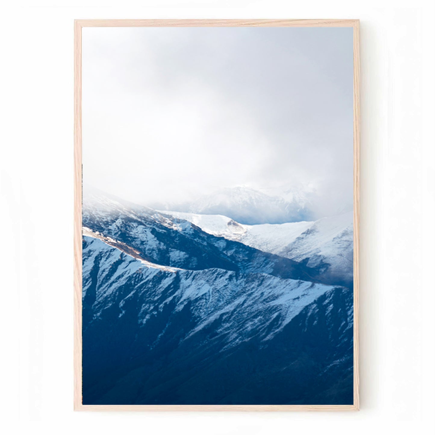 New Zealand Landscape with Snowy Mountain Wall Art | Blue Mountain Set