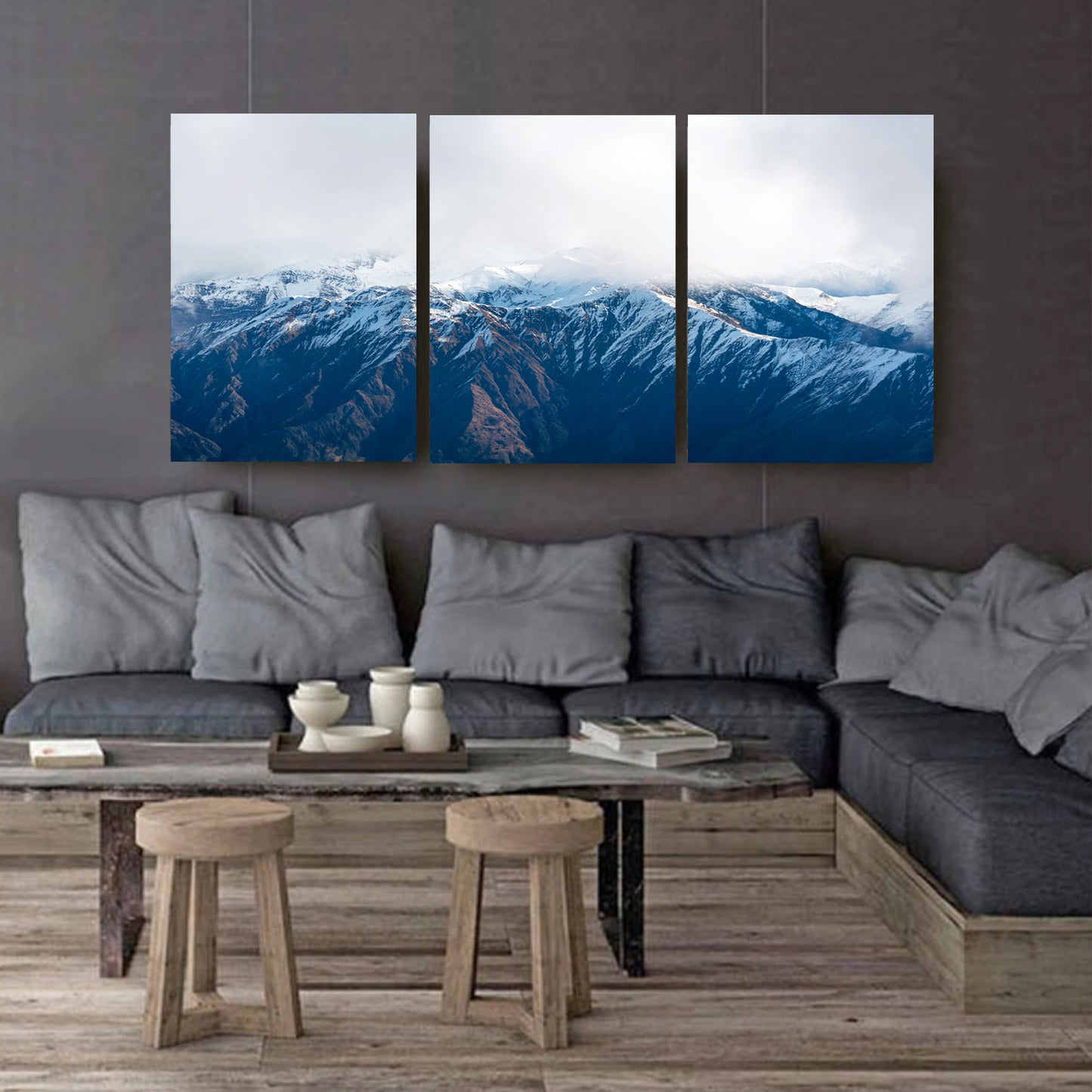 Mountains landscape canvas 3 panel.