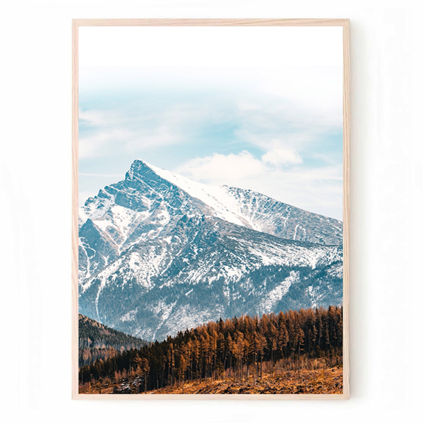 Snowy mountain print.