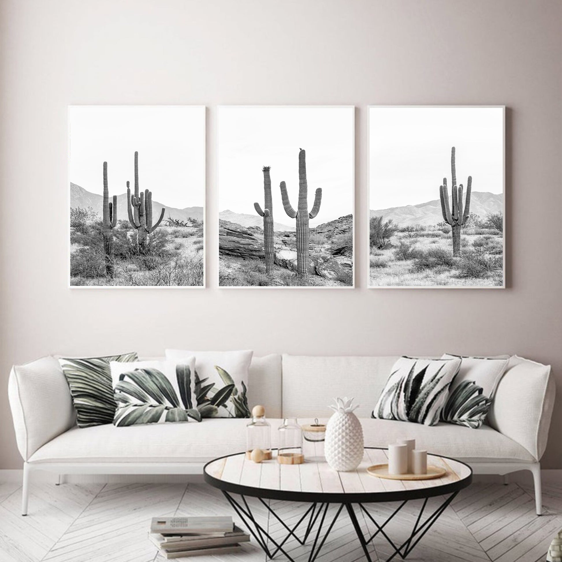 Cactus black and white prints.