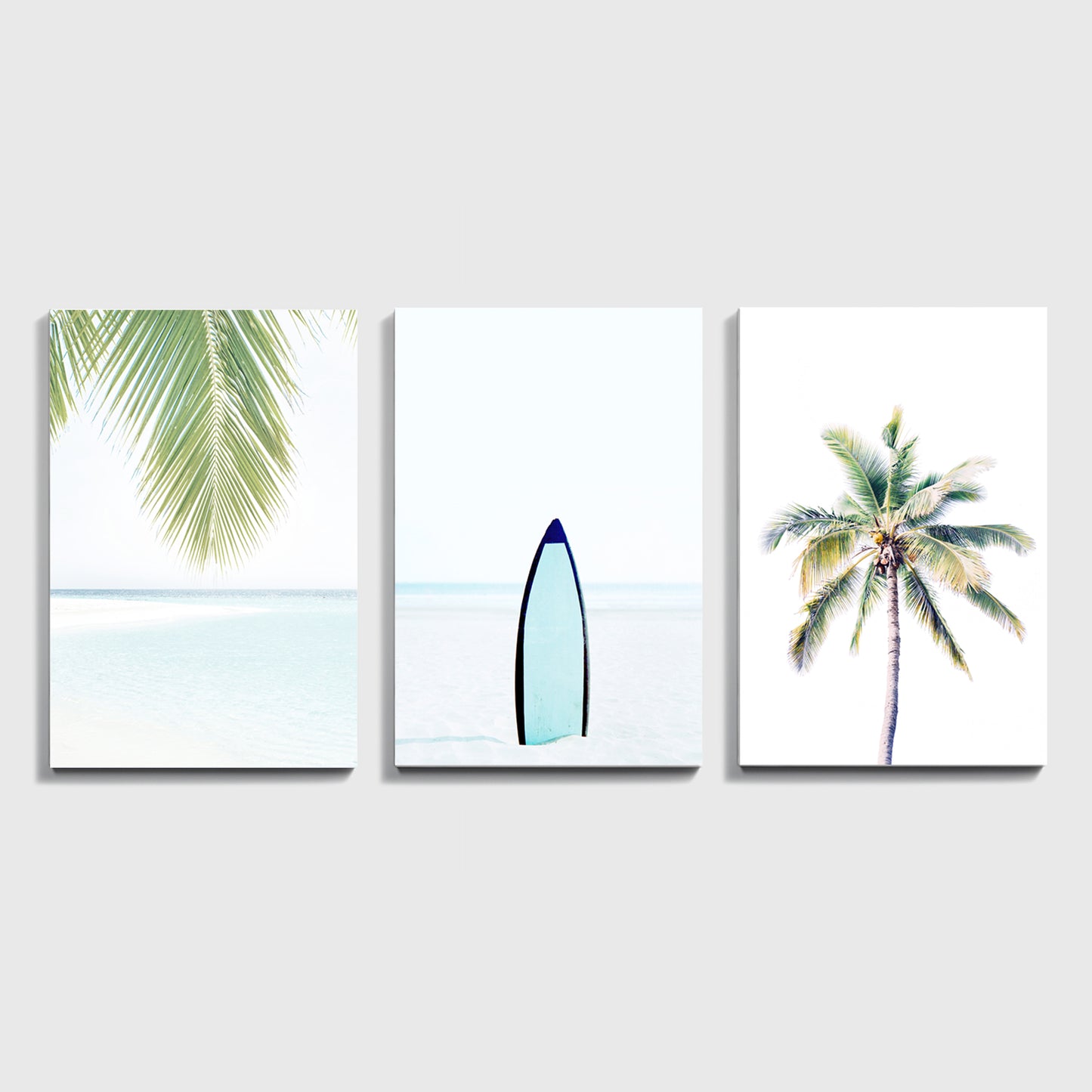 Beach canvas triptych.