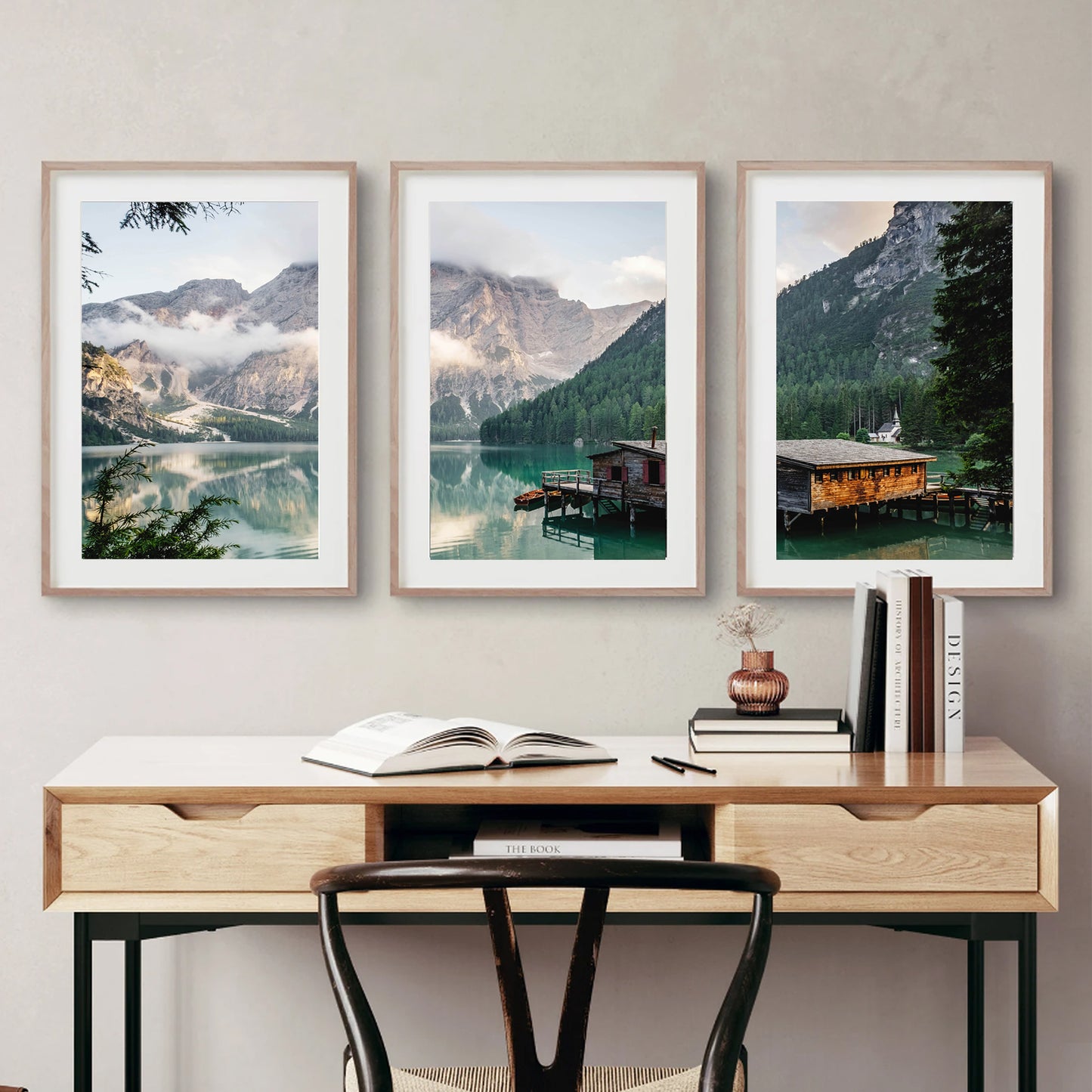 Lake scenery framed wall art.