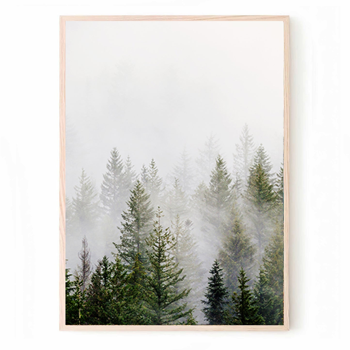 Foggy Forest Landscape 3 Piece Wall Art | Pine Trees Forest Triptych