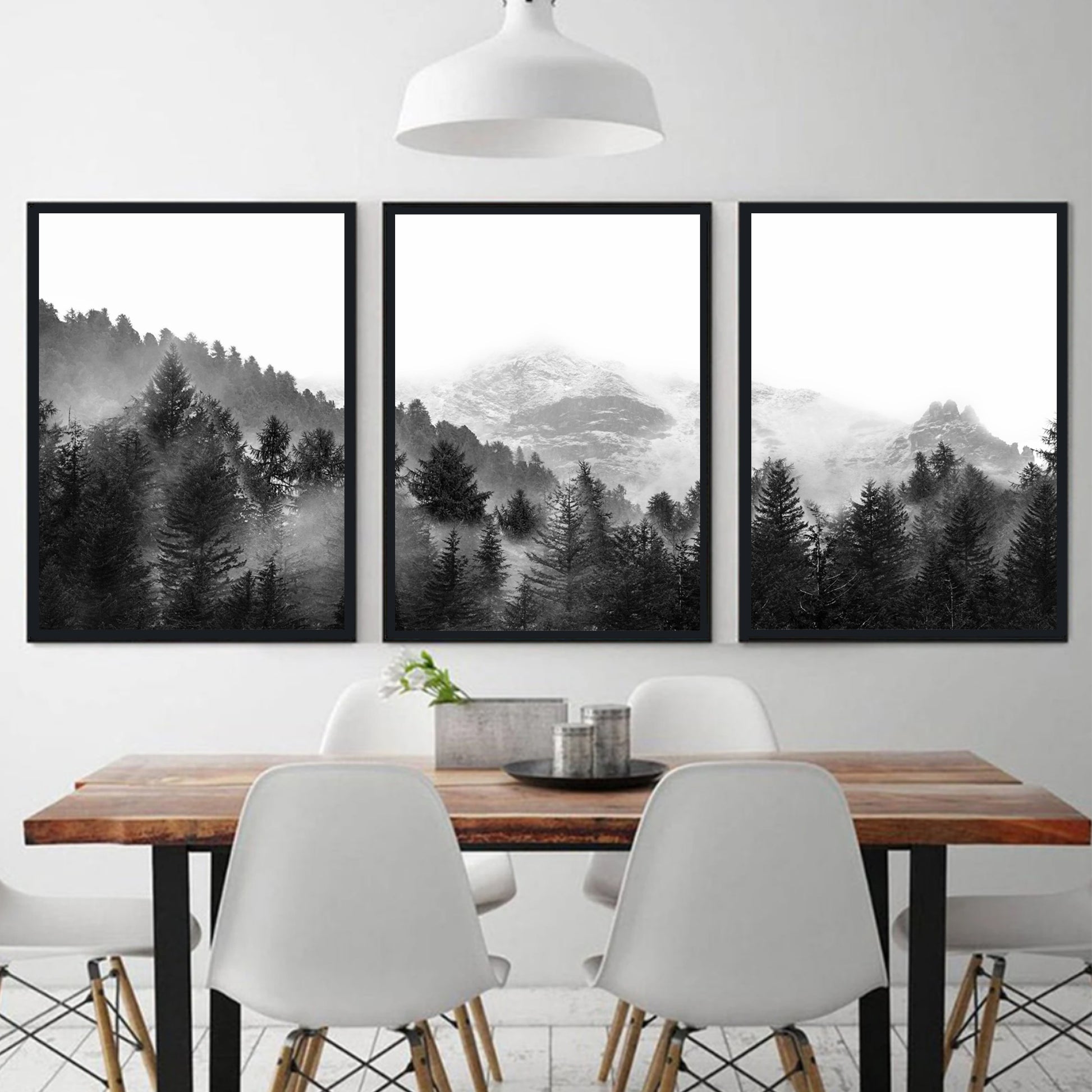 Misty mountain 3 piece wall art.