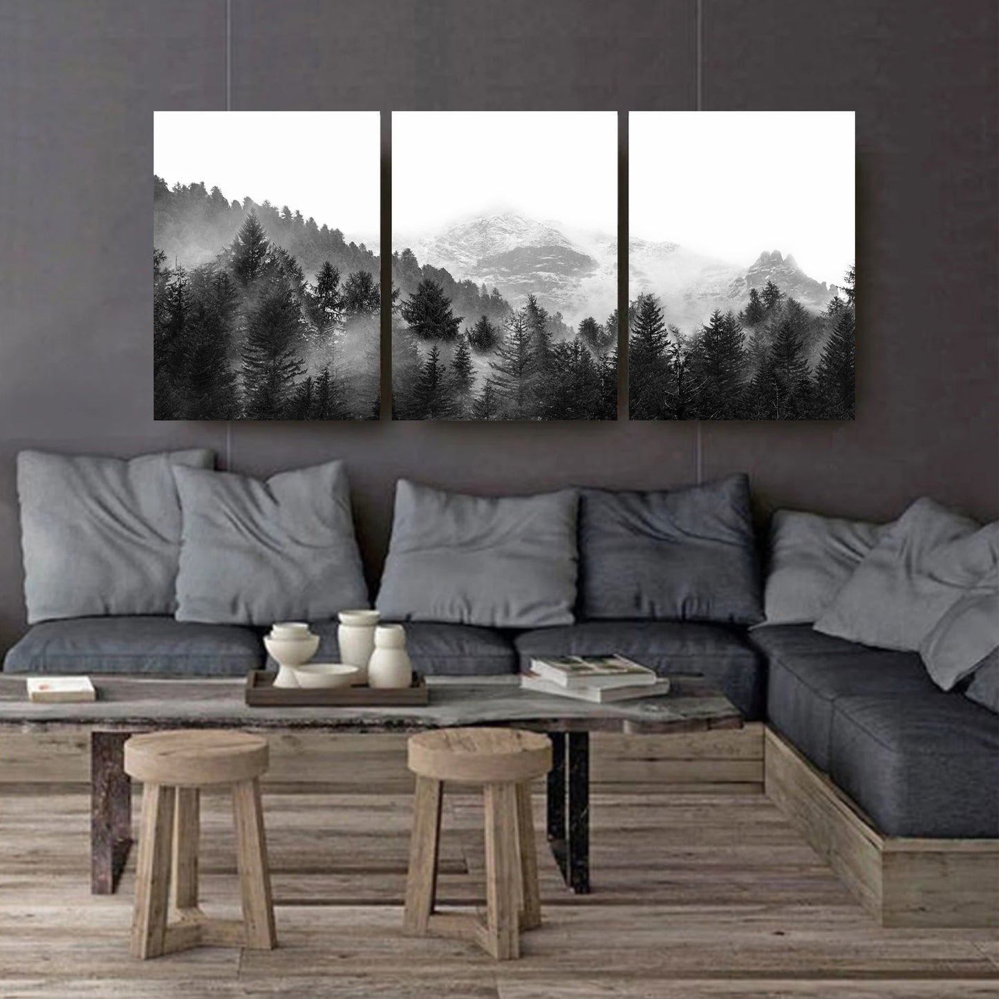 Foggy forest canvas prints.