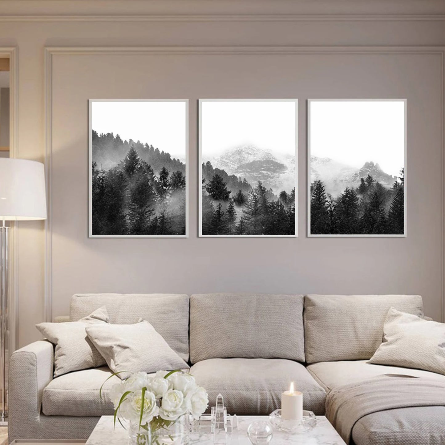 Black and white wall art set.