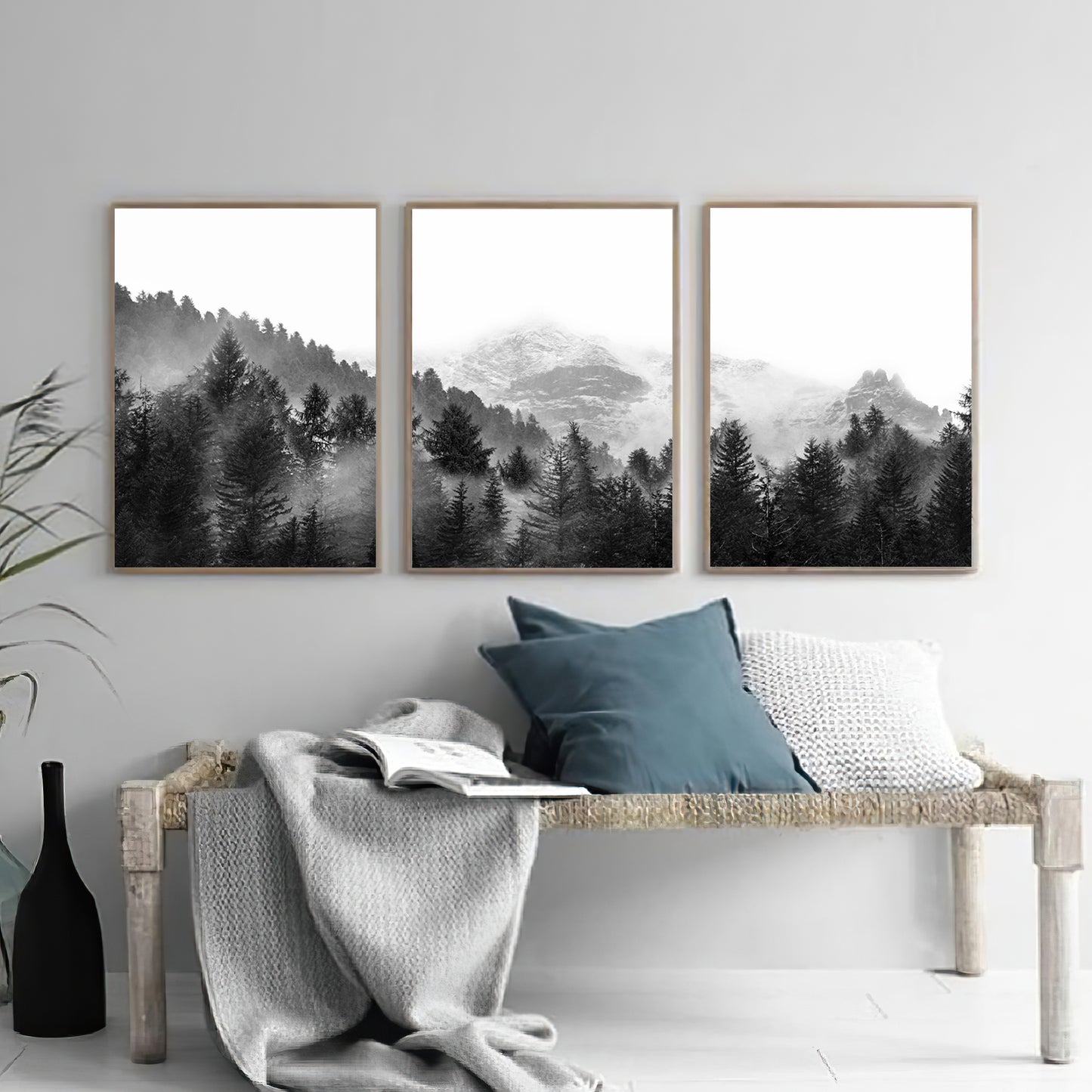 Scandinavian style living wall decor.