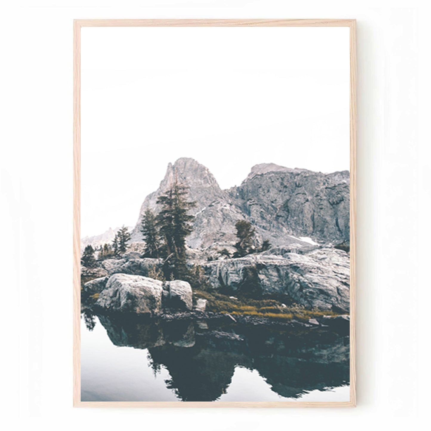 Bergsee mit Bär 3-teiliges Wandbild | Herbst Natur Triptychon