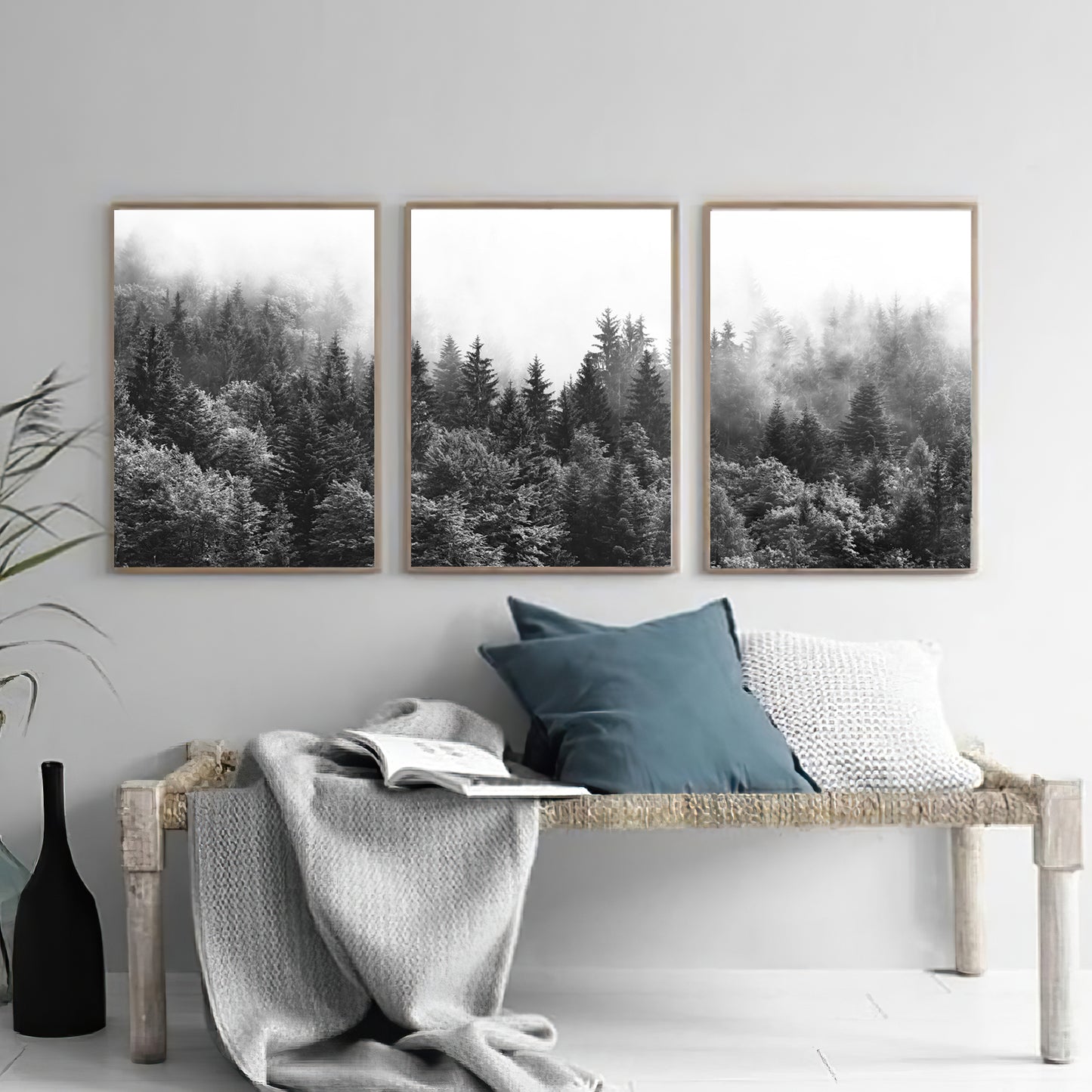 Scandinavian style nature triptych.