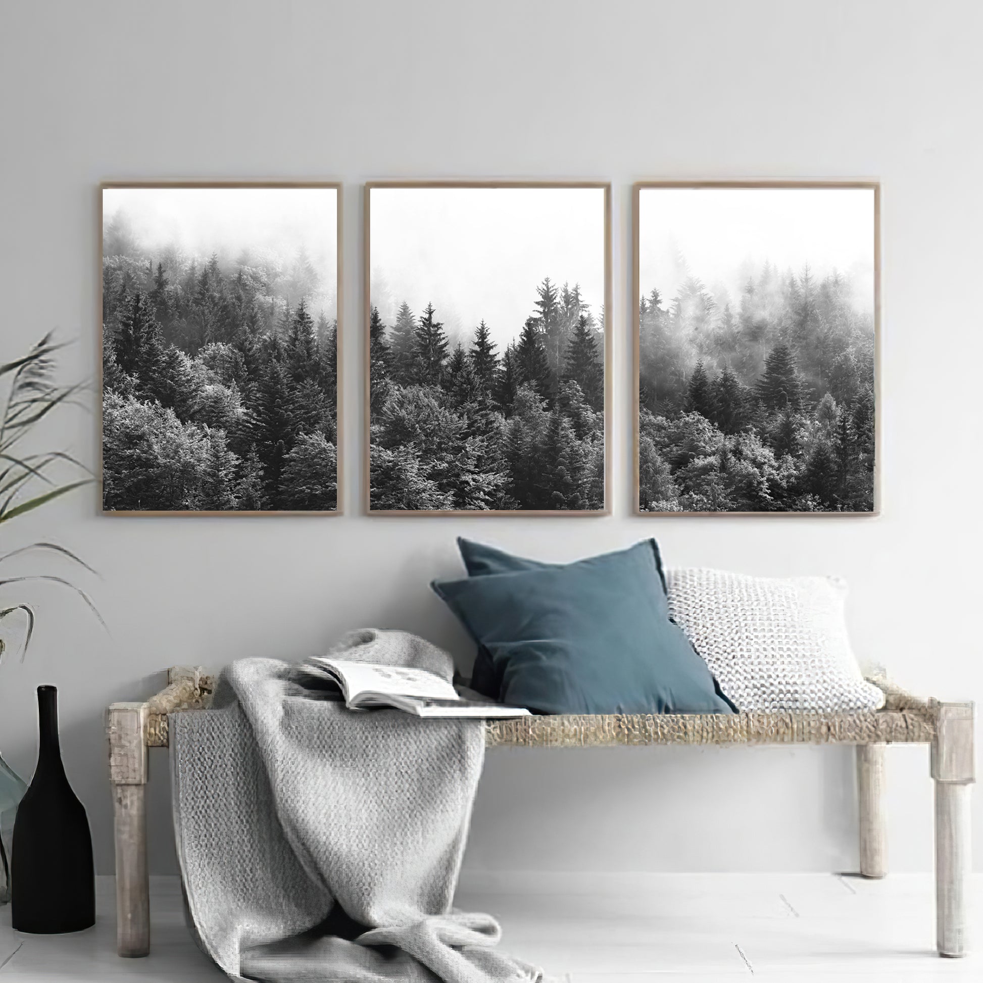 Scandinavian style nature triptych.