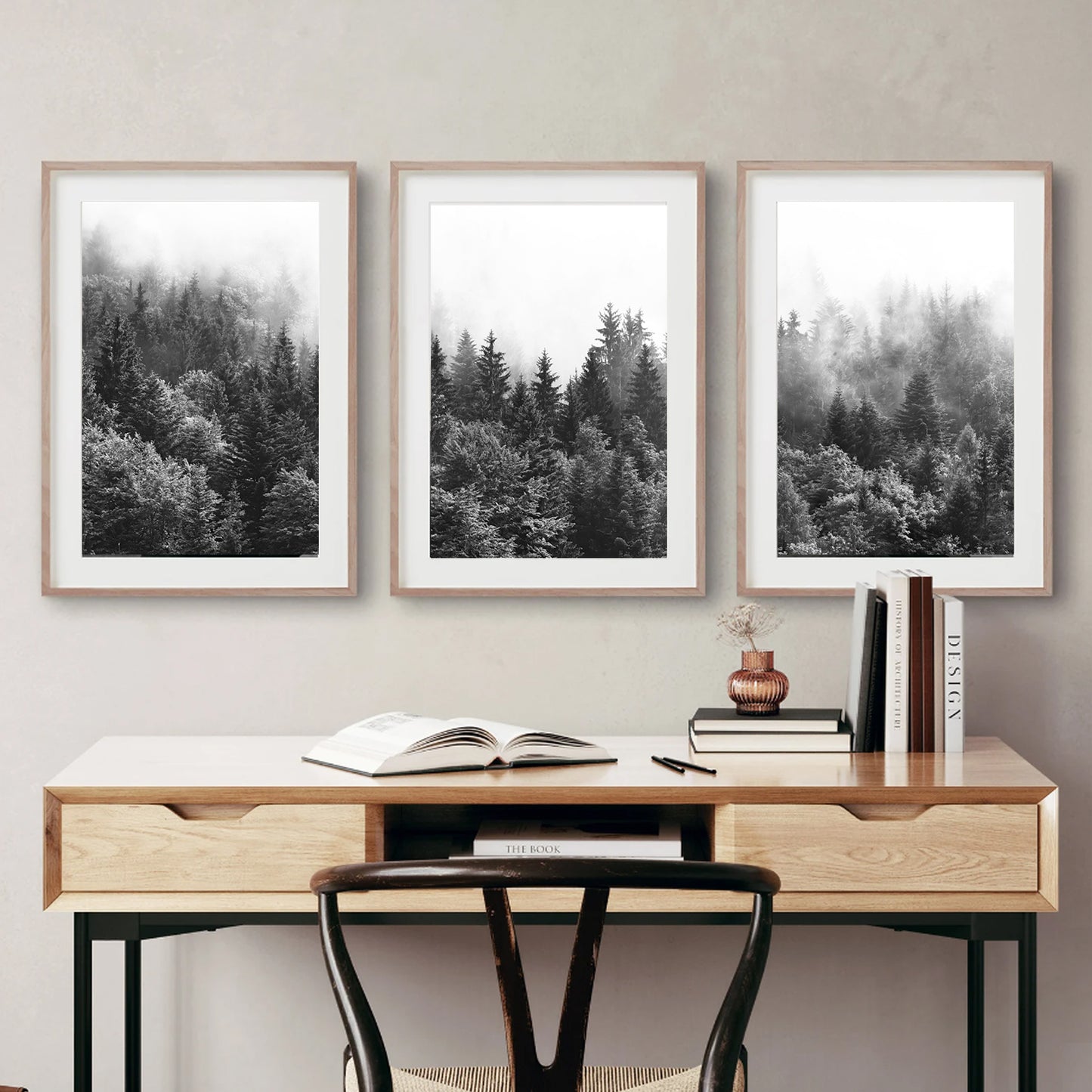 Nordic nature framed print set.