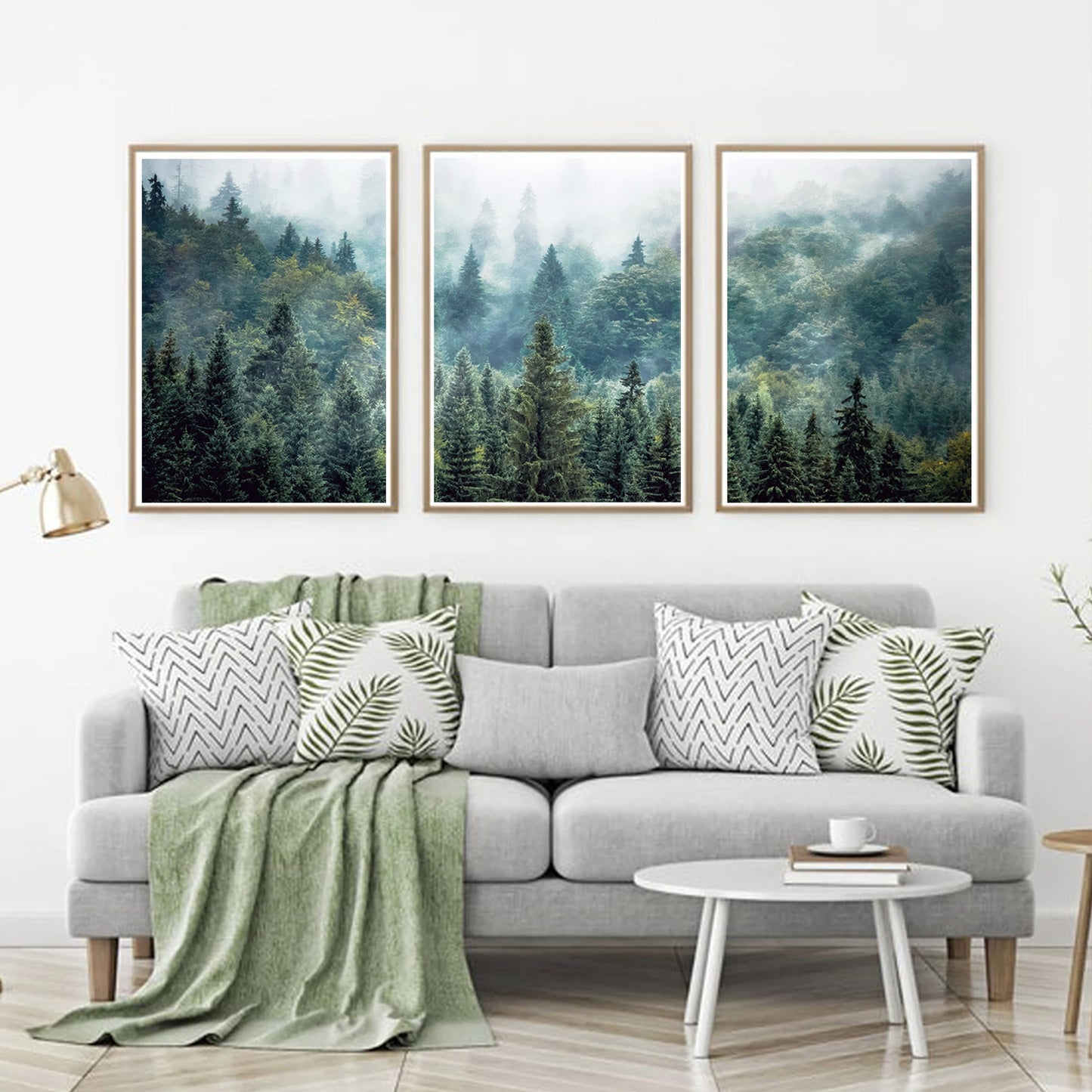 Green forest framed prints.