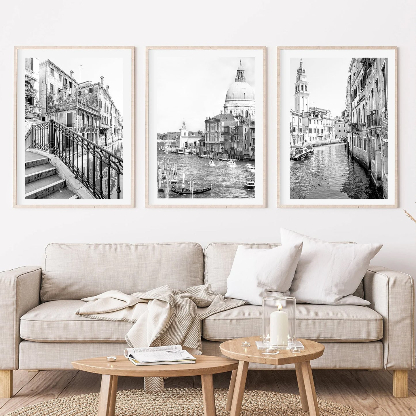 Venice grand canal black white photos.