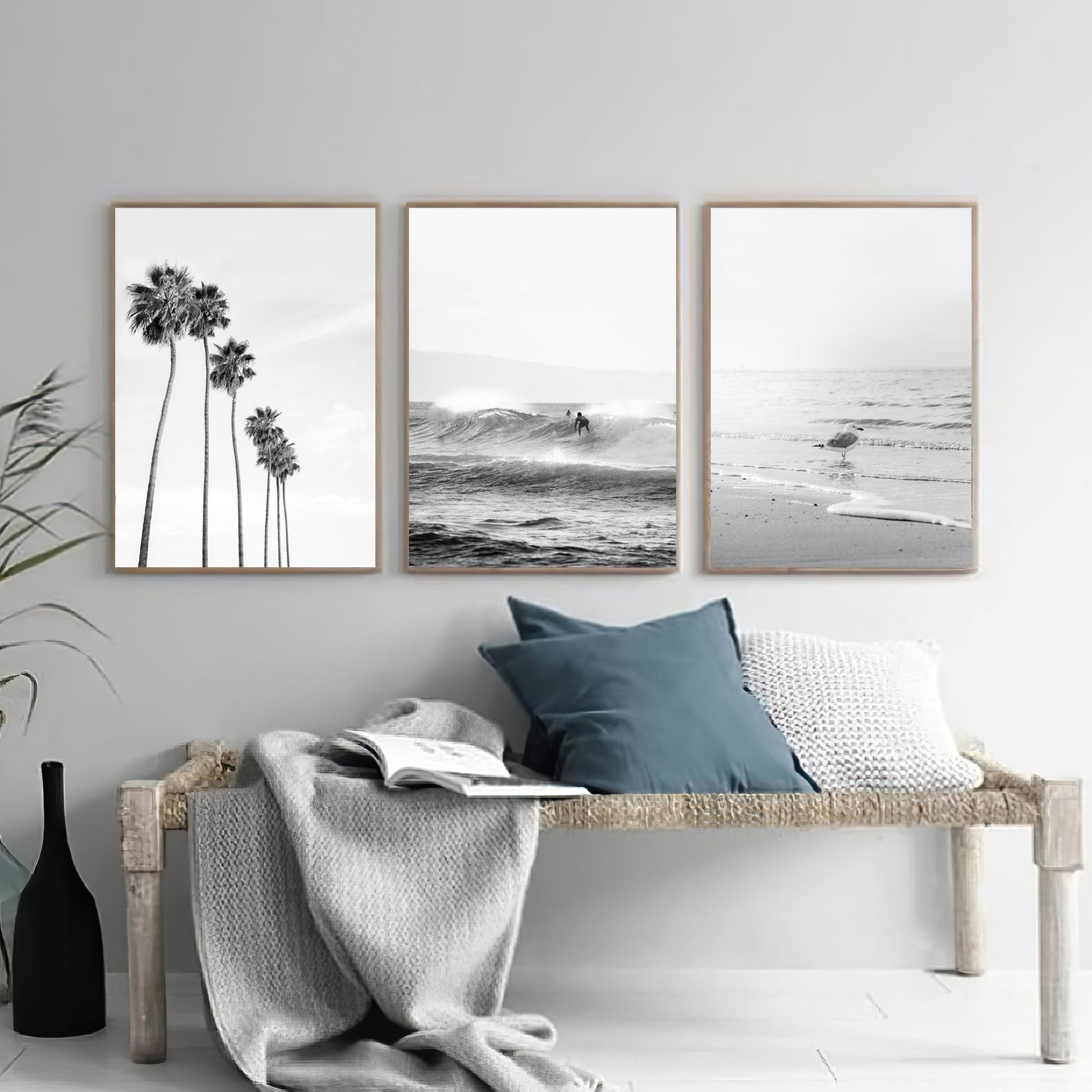 Coastal triptych wall art.