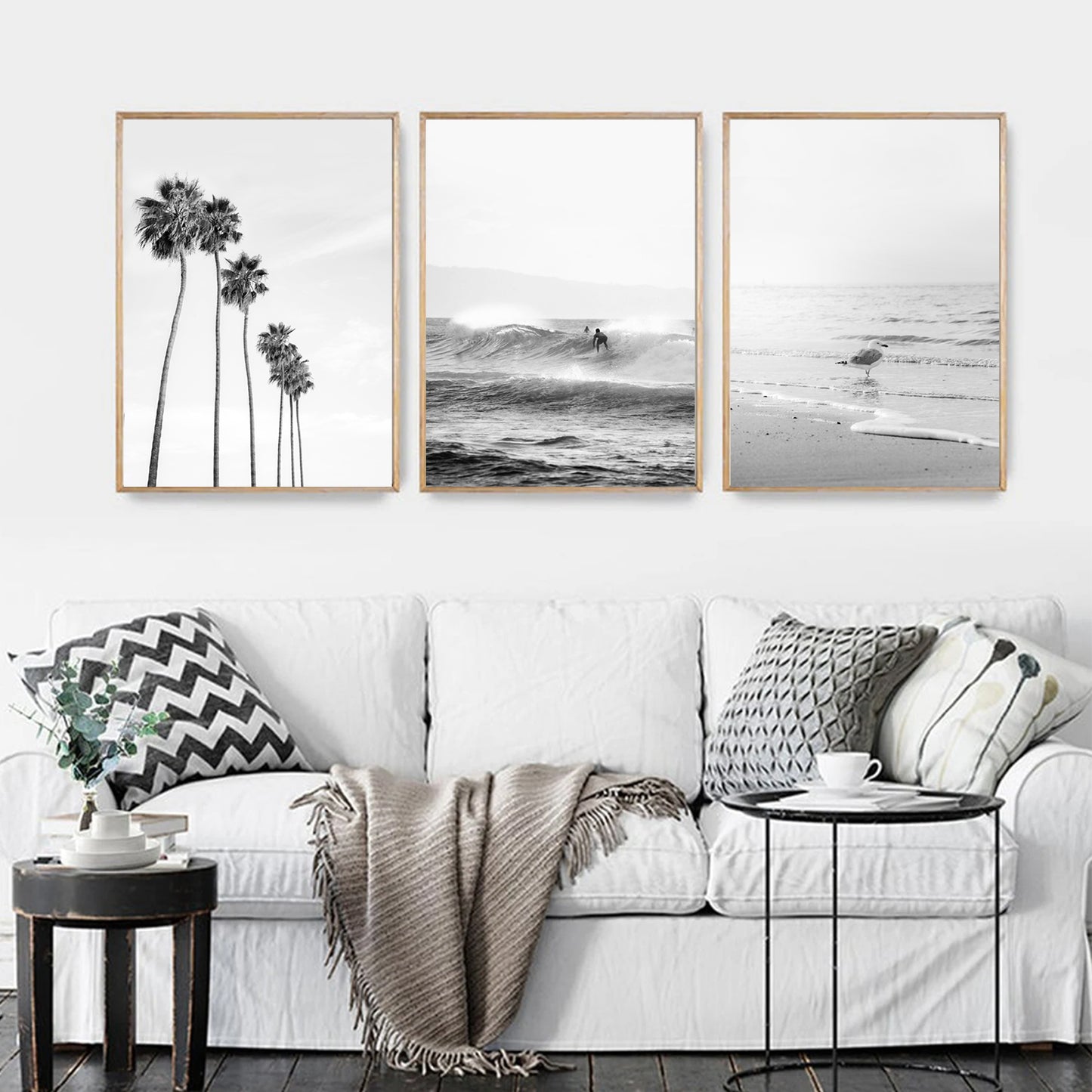 Beach life framed wall art set.