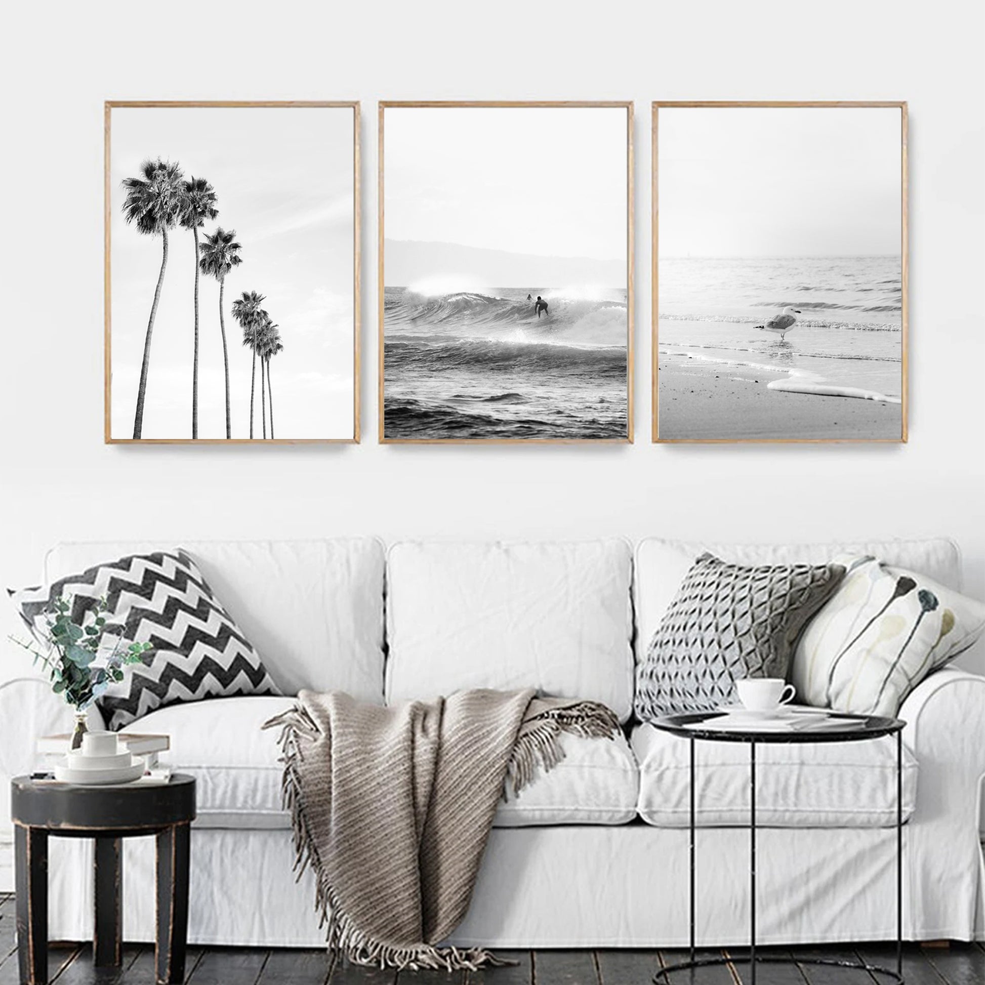 Beach life framed wall art set.