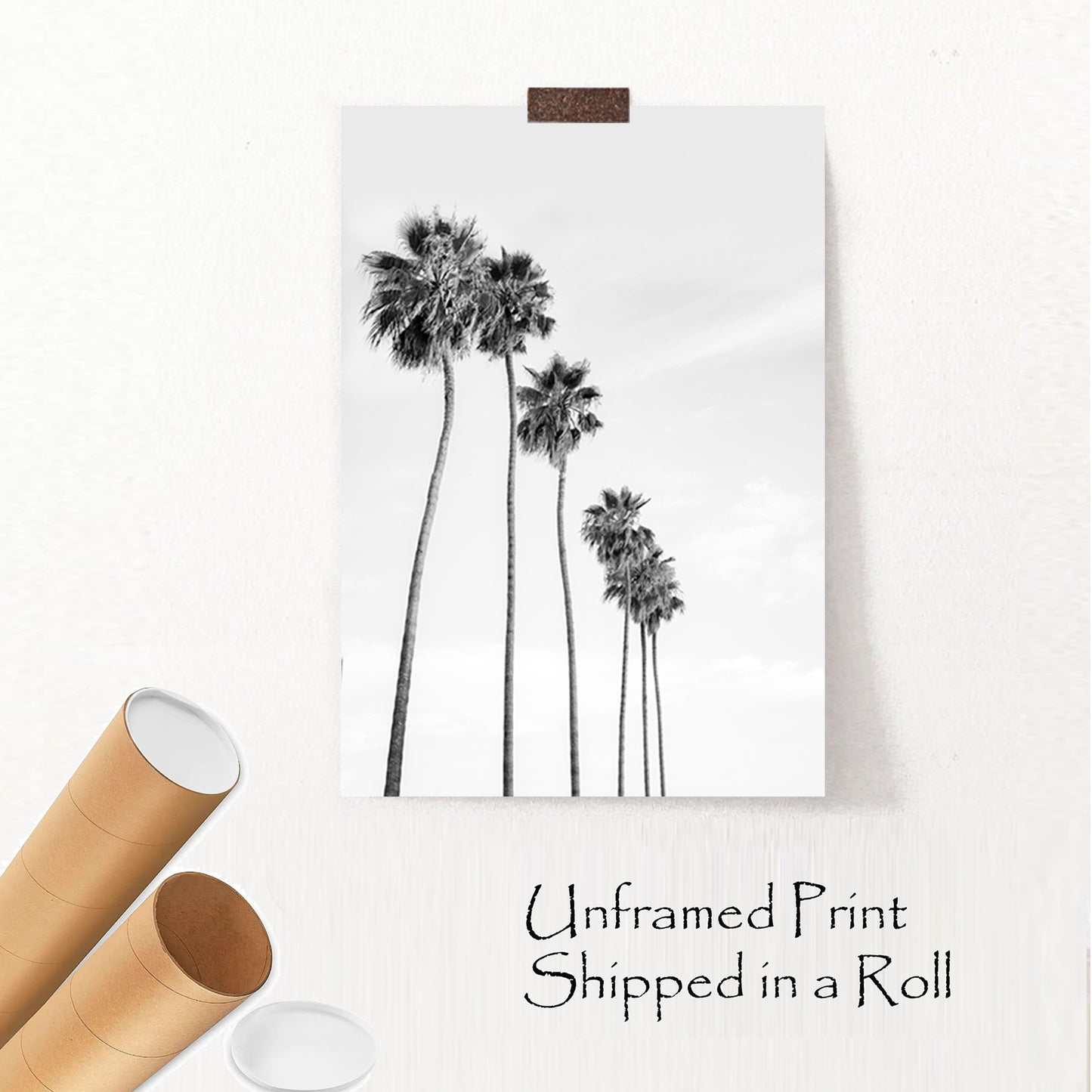 Palm trees swaying in the sea breeze.