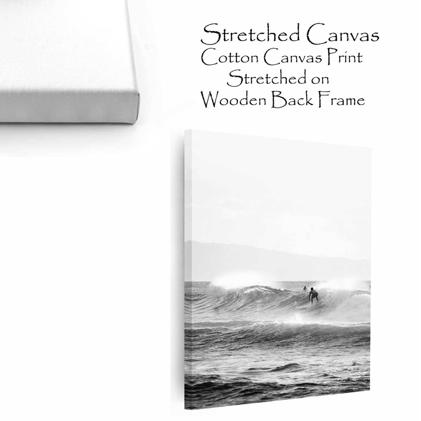 Surfer in the waves canvas print.