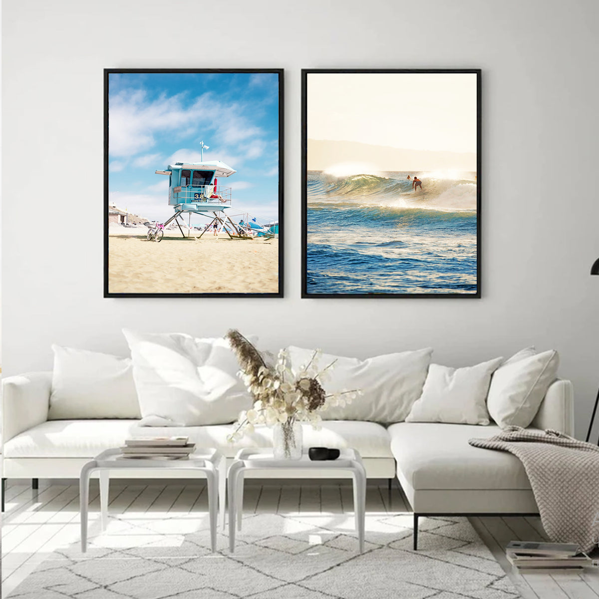 Surfer in the waves wall art.