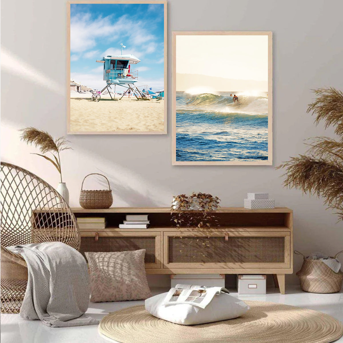 Beach life wall art set of 2 piece.