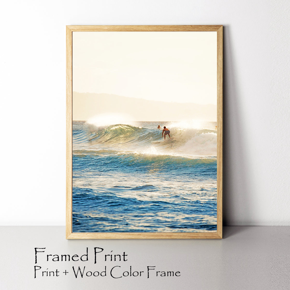 Framed print with surfer.