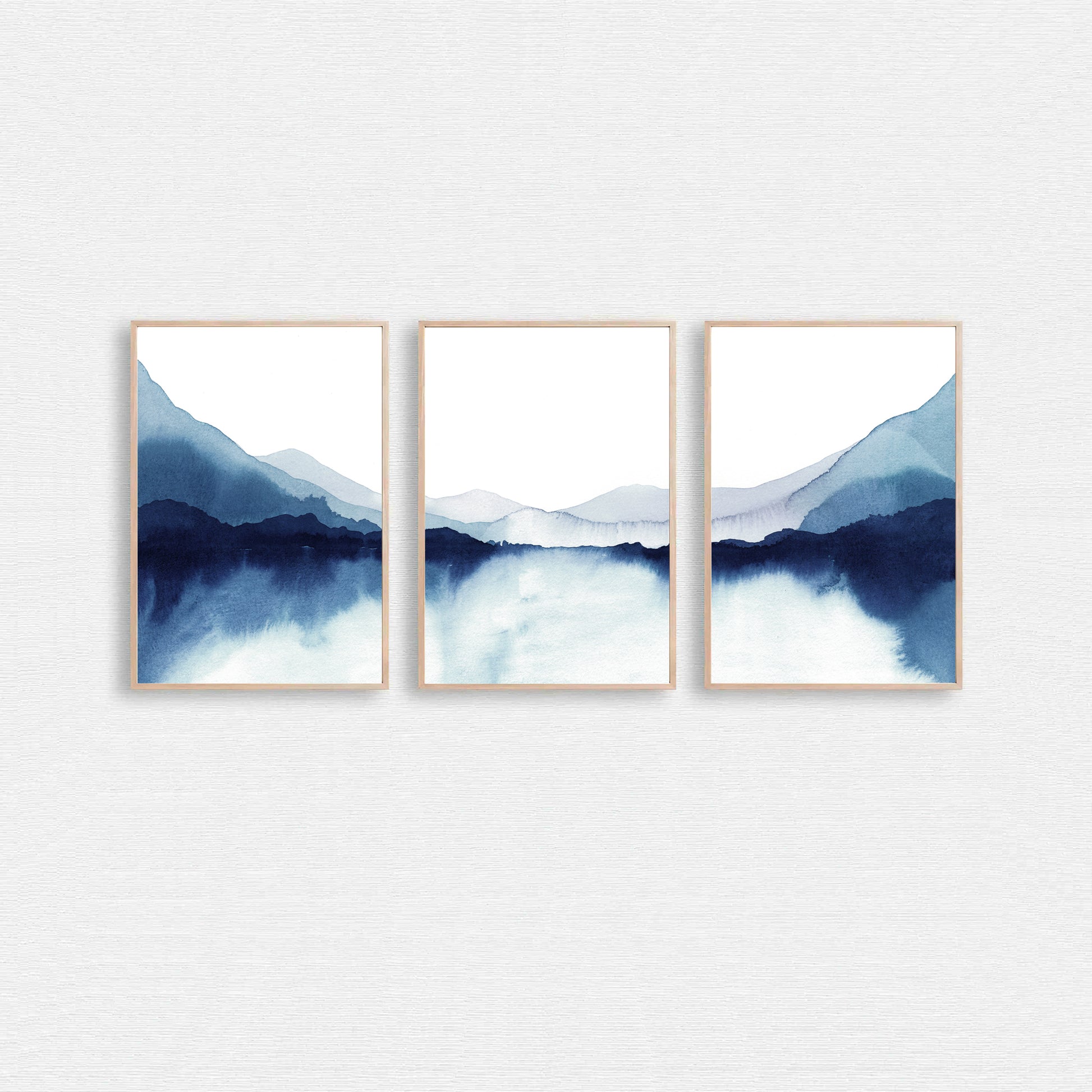 Blue mountain lake triptych.