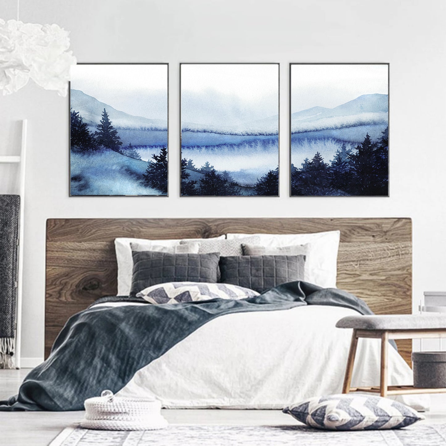 Winter landscape in bedroom.