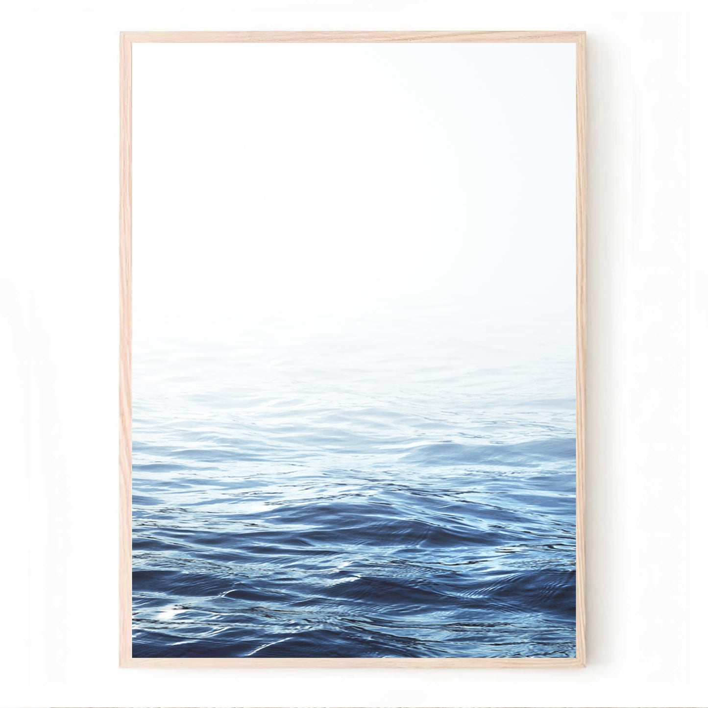 Sea Waves Two Piece Wall Art Set | Contemporary Navy Blue Wall Decor